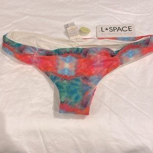 NWT L*Space Bitsy cut reversible off white or Multi color bikini bottom size S